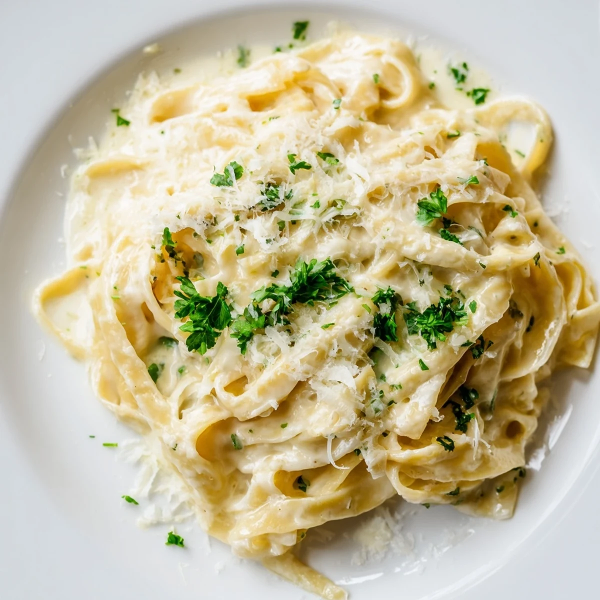 Freshly grated Parmesan melting into velvety heavy cream in a hot skillet for a homemade Creamy Dinner Pasta Sauce.