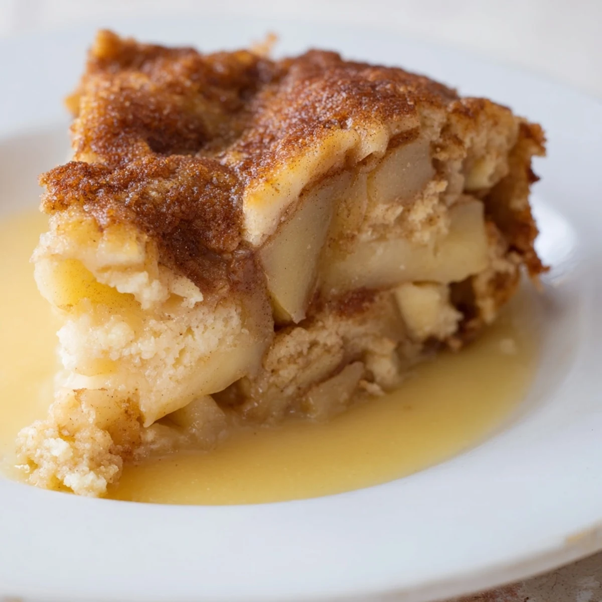Freshly baked Irish Apple Cake, warm from the oven, with tender cinnamon-spiced apple slices peeking through a golden, buttery crumb topping.