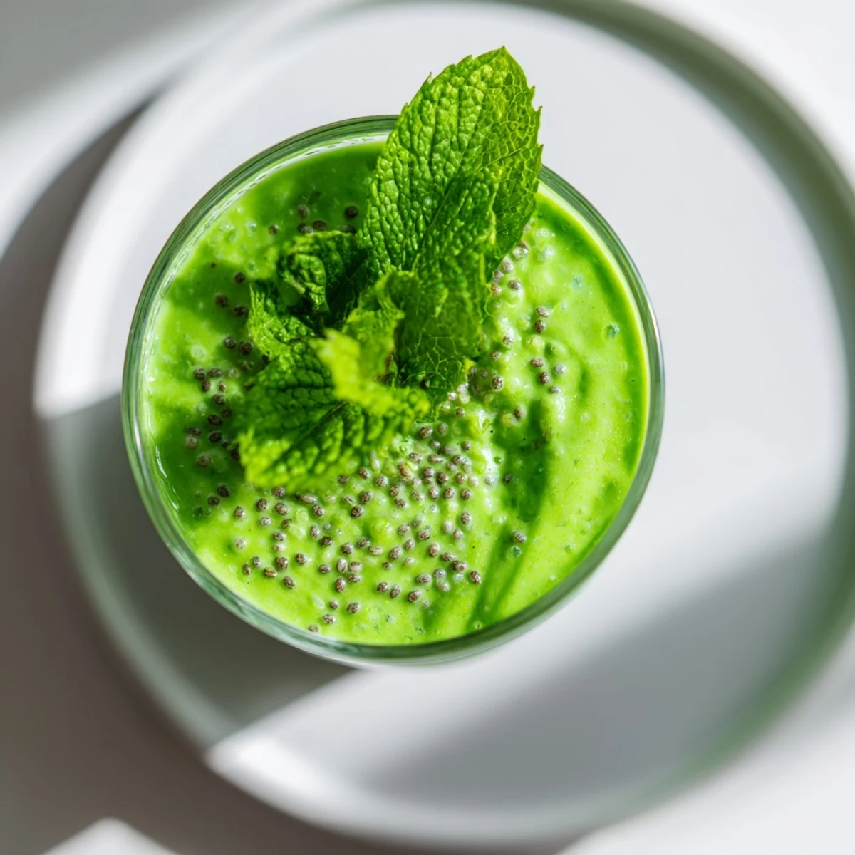 Vibrant Green Detox Smoothie with Cucumber and Ginger poured into a clear jar beside fresh ingredients.