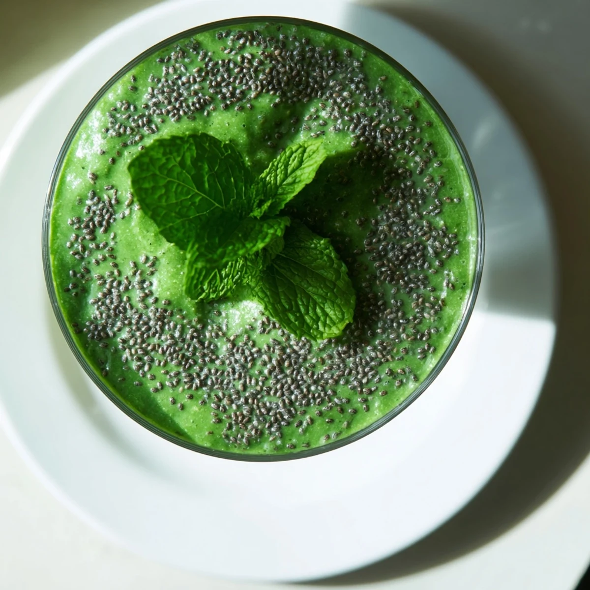 Healthy Green Detox Smoothie with Cucumber and Ginger for a refreshing morning boost in a frosted glass.