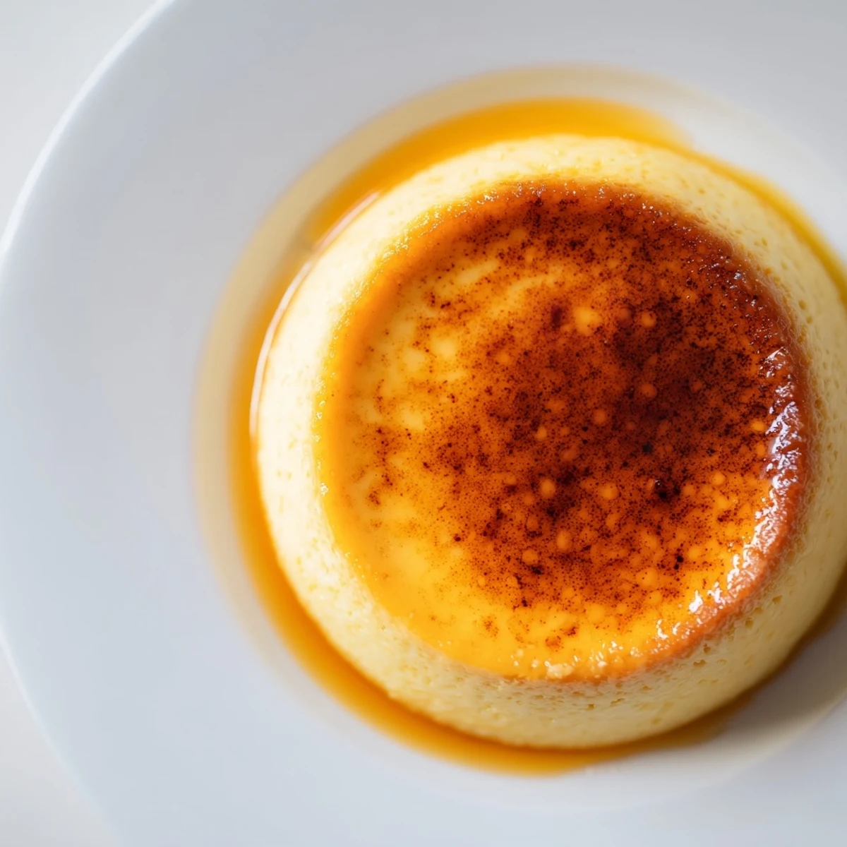 Classic Baked Milk Pudding features a delicate vanilla aroma and a perfectly caramelized crust in a rustic dish.