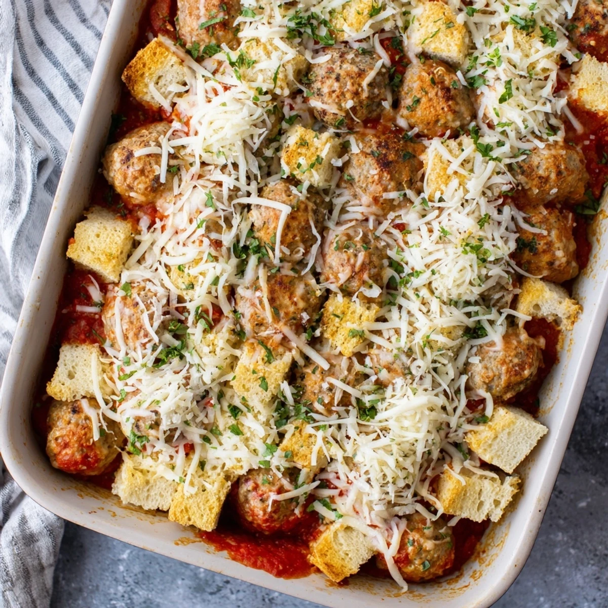 Savory turkey meatballs in rich tomato sauce pair with crispy garlic bread for a comforting family dinner.