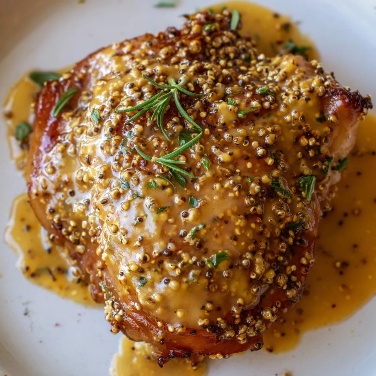 Family style baked honey mustard chicken dinner, glistening with sweet and tangy glaze, ready to serve with roasted vegetables