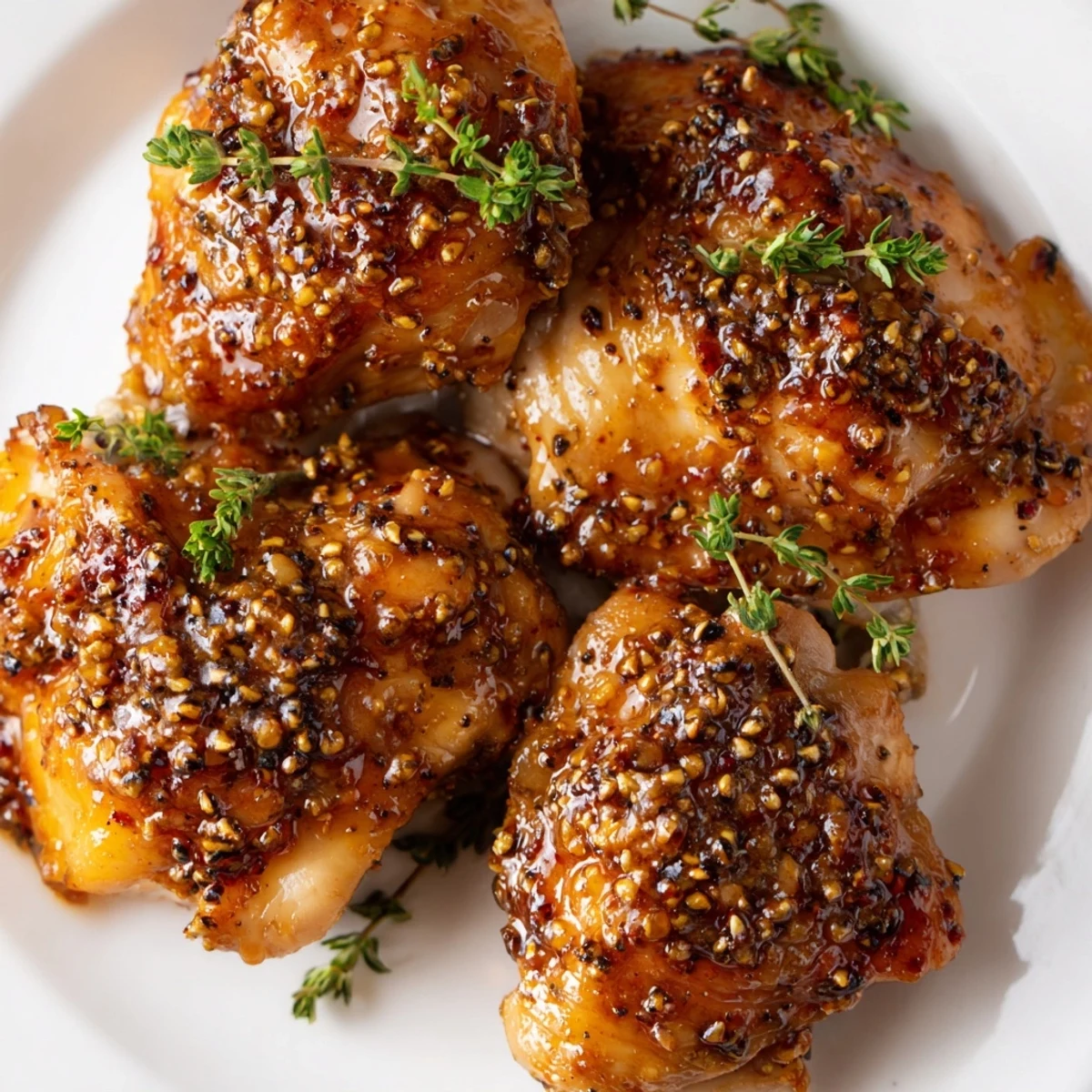 Juicy chicken pieces coated in sweet tangy honey mustard sauce baked until golden brown