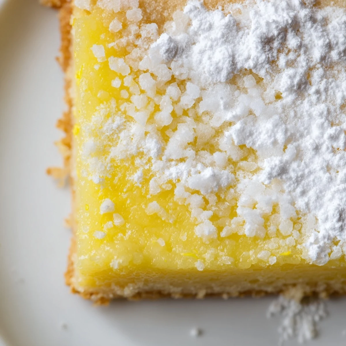 Tangy lemon bar squares with buttery shortbread crust cut and ready to serve