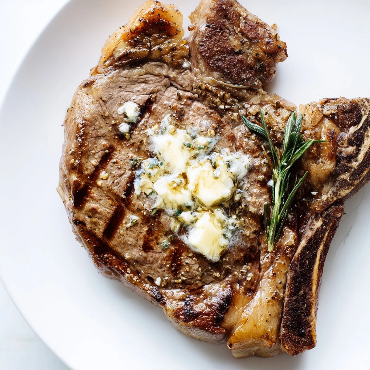 Sliced grilled steak revealing pink center served with lemon wedges on a rustic platter