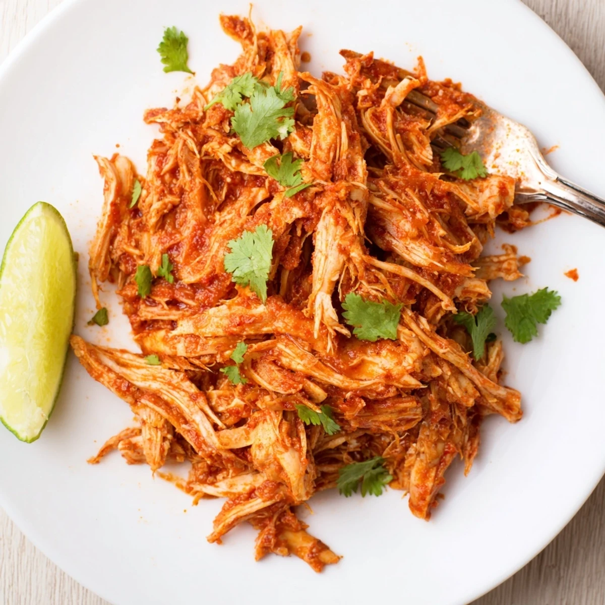 Flavorful Mexican-spiced slow cooker chicken tacos loaded with vibrant toppings and melted cheese on warm tortillas