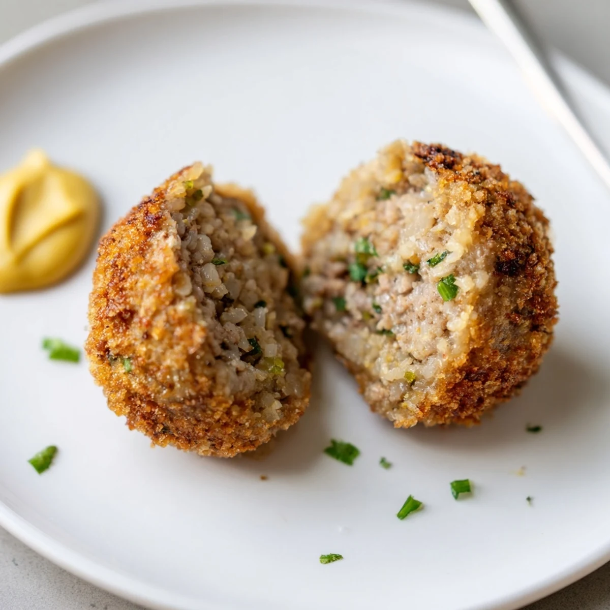 Handheld Cajun Boudin Balls nestled on paper towels, crunchy, spicy aroma