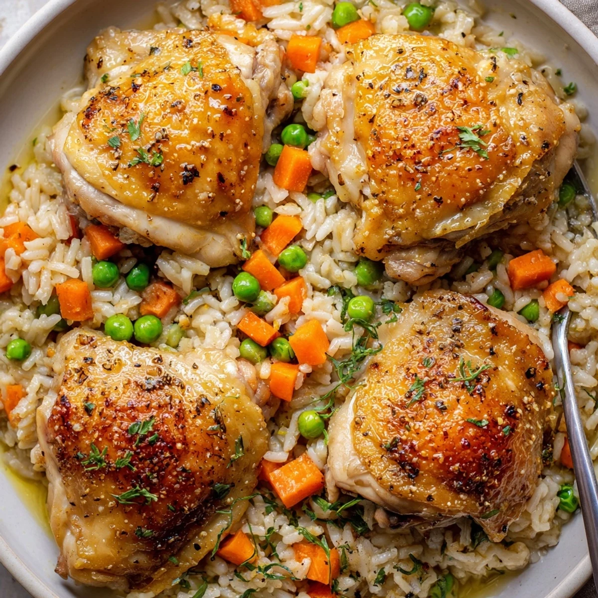 Slow Cooker Lemon Herb Chicken And Rice steaming, bright lemon aroma, fluffy rice