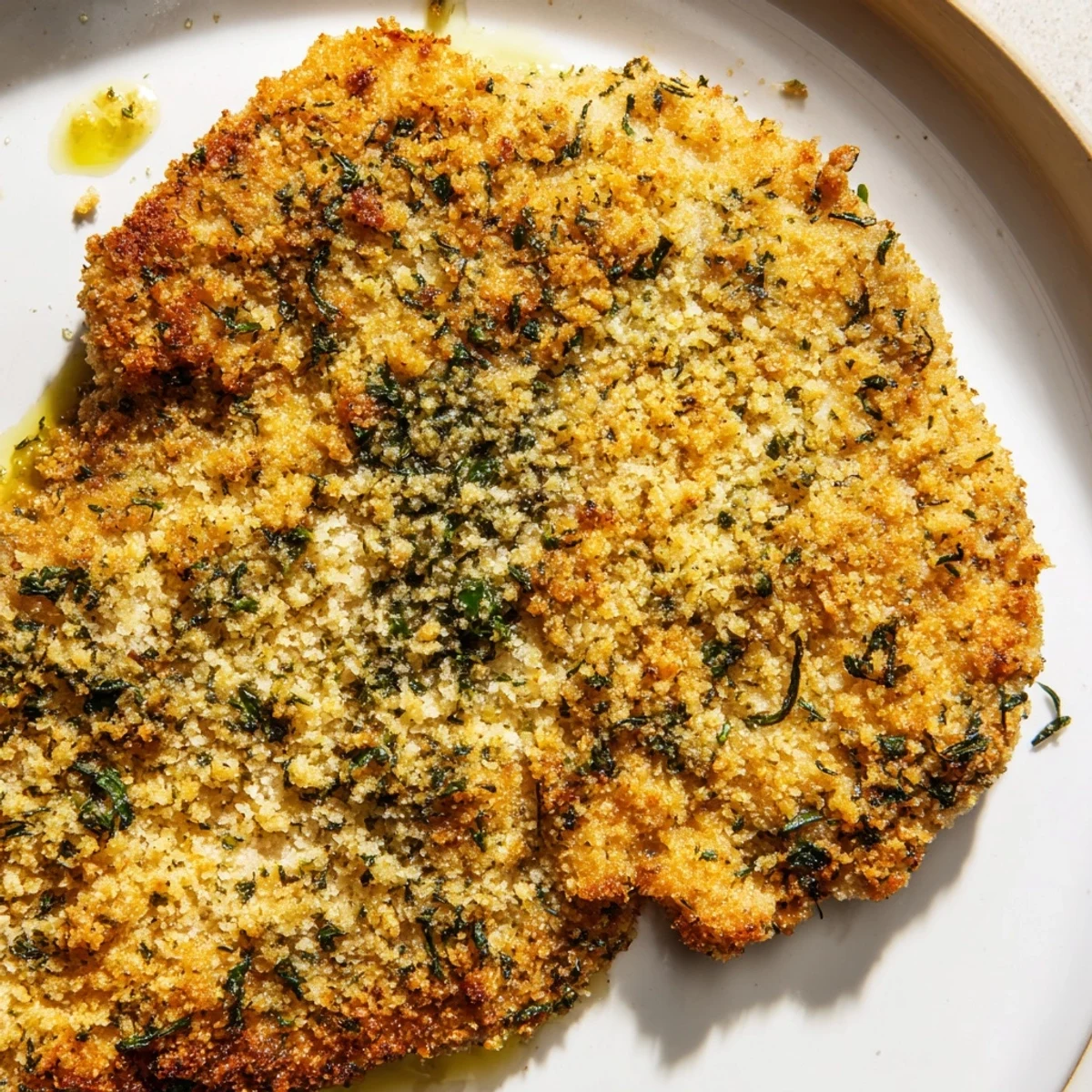 Golden baked Savory Herbed Parmesan Chicken with crispy herb crust on a sheet pan