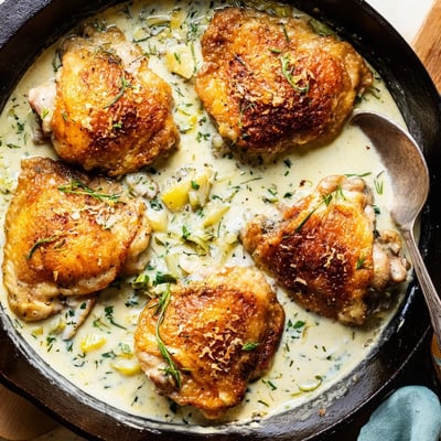 Creamy Oven Baked Chicken Thighs