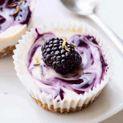 Blackberry Lavender Mini Cheesecakes